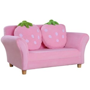 Vaikiška sofa Braškytė su pagalvėlėmis